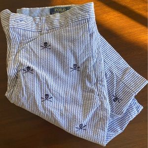 Polo seersucker skull shorts